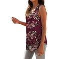 thumbnail image 4 of LYXSSBYX Womens Tank Tops Fashion Women Printed Sleeveless Tops Button Pleated Casual Pullover Vest, 4 of 6