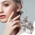 thumbnail image 1 of Ensemble de Bagues en Argent avec Strass - Bagues de Fiançailles et de Mariage pour Toutes Occasions 2 Pcs, 1 of 6