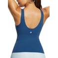 thumbnail image 3 of BALEAF Freeleaf Longline Sports Bras for Women, Wirefree 3D Molded Cup Tank Tops, Medium Impact Yoga Workout Running Bra Navy Blue S-M, 3 of 6