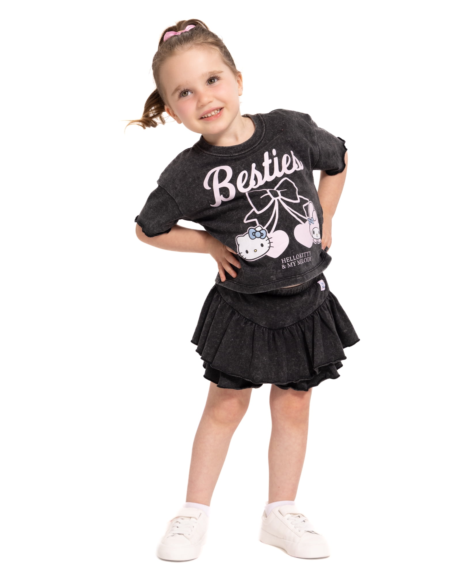 Hello Kitty & Friends Toddler Girls Graphic Tee and Skort Set, 2 Piece, Sizes 12M-5T