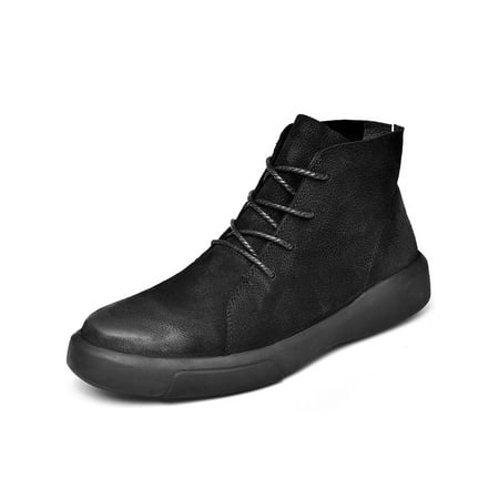 

Woobling Mens Sneakers Casual Walking Shoes Lace Up Ankle Booties Driving Flats Non-Slip Skate Shoe Comfort Lightweight Black 11