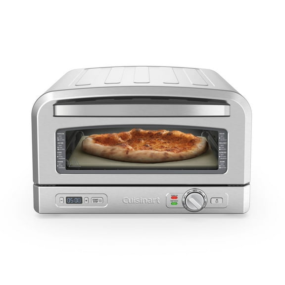 Restored Cuisinart CPZ-120 Indoor Pizza Oven – Electric - Temp Range up to 700°F – Bake 12” Pizzas in Minutes – Chrome (Refurbished)