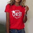 thumbnail image 2 of Ladies‘  Neck Solid Color Christmas Printed Casual Short Sleeve T Shirt, 2 of 4