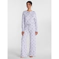 thumbnail image 3 of Joyspun Women's Cozy Lounge Collection Hacci Long Sleeve Henley Sleep Top, Sizes XS to 3X, 3 of 6