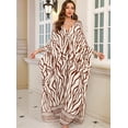 thumbnail image 2 of Vestido caftán Yanziliu talla grande con cuello en V y manga murciélago 144 cm, 2 of 6