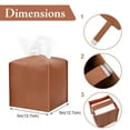 thumbnail image 2 of MUKA Tissue Box Cover Square PU Leather Tissue Box Organizer Facial Tissue Dispenser for Home and Office, 5"x5"x5"-Grey, 2 of 9