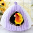 thumbnail image 6 of Purple Bird Nest Purple Bird Hut Purple Warm Bird Nest Bird Hut Plush Sleeping Cave for Small Birds Parrots Canaries Cage Hammock Hanging Bed Winter Shelter Cozy Retreat, 6 of 6