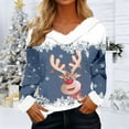 thumbnail image 2 of Womens Christmas Tops Long Sleeve Shirts Print Festive Seasonal Party Fall Clothes for Women Tees Blouses, 2 of 4