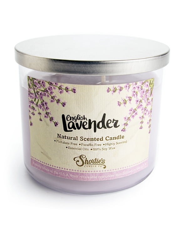 English Lavender Scented 3 Wick Candle - All Natural - Made with 100% Responsibly Sourced Soy and Essential Fragrance Oils - Phthalate & Paraffin Free, Vegan, Non-Toxic