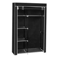thumbnail image 3 of US-W] 64" Portable Closet Storage Organizer Wardrobe Clothes Rack with Shelves Black, 3 of 15