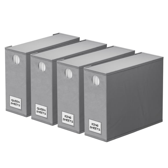 Organizador de Sábanas SpaceAid Paquete de 4 Piezas Plegable Gris XL