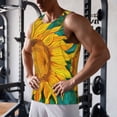 thumbnail image 5 of Qekee Vibrant Sunflower Painting Print Men's Workout Tank Tops,Sleeveless Muscle Gym Shirt Quick Dry, Men's Gym Training Athletic Workout Shirts -XX-Large, 5 of 7
