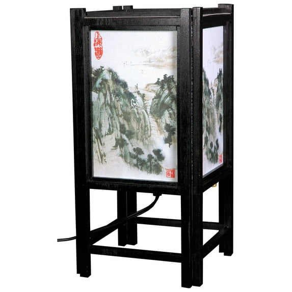 Oriental Furniture 14" Art Shoji Lamp, decorative piece, table lamp