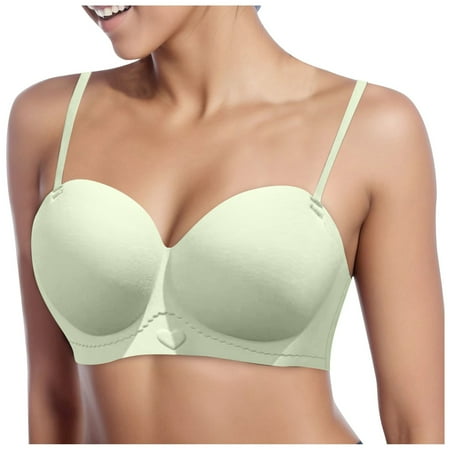 Fsqjgq Sports Bras for Women Underwear Bandeau Bra Floral Lace Nursing Bras Workout Tank Tops Half Cup Seamless Strapless Underwear Ladies Up To Support The Side Comfortable Sex Bra Tank Tops