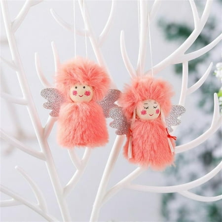 

TMOYZQ Christmas Decorations Indoor Outdoor Plush Angel Pendant Boy And Girl Suit Plush Doll Christmas Gift