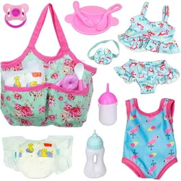 14 Pack Baby Doll Accessories Feeding Caring Set with Diaper Bag Magic Bottle Birthday Gift Walmart