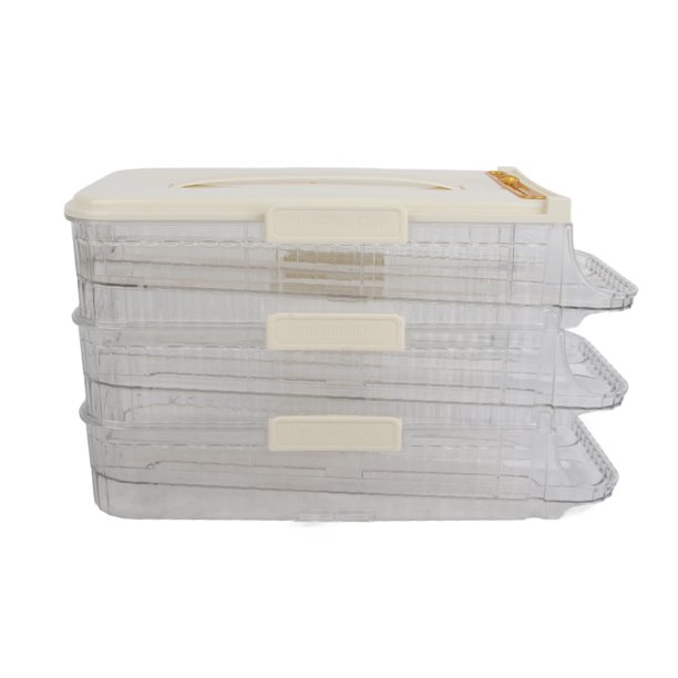 Caja de almacenamiento de huevos con registro de tiempo, organizador automático de huevos rodantes, contenedor de almacenamiento de huevos para refrigerador