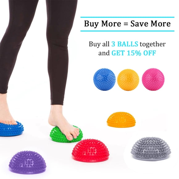 Tbest Pelota De Yoga De PVC,Medias Inflables De PVC Bolas De Yoga Punto De Masaje Fitball Ejercicios Entrenador Fitness Balance Ball(Plata) Ecomeon no