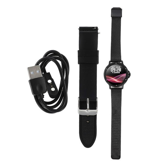 Fitness Tracker Watch for Women 1.2inch Touch Screen Sleep Monitoring Calorie Counting Cell Phone Smartwatch Black