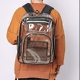 thumbnail image 6 of Lksixu Clear Backpack, Heavy Duty PVC Transparent Backpack with Padded Straps, Multiple Pockets See Through Schoolbag Stadium Approved Large Capacity Plastic Schoolbag for School Work Travel Security, 6 of 8