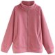 thumbnail image 3 of Abrigos de felpa para mujer, cuello alto, manga larga, sudaderas con capucha de polar sólido, cárdigans, chaquetas vintage casuales de gran tamaño, blusas holgadas para mujer, 3 of 5