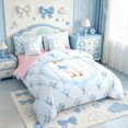 thumbnail image 2 of Manfei Cartoon Coquette Bowknot 7-Piece Twin Bedding,Lovely Wildlife Goose Bedding Comforter Set,Pink Reversible, 2 of 7