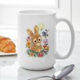 thumbnail image 6 of CafePress - Cute Easter Bunny With Flowers And Eggs Mugs - 15 oz Ceramic Large White Novelty Mug, 6 of 6