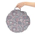 thumbnail image 2 of Floral Round Floor Cushion with Handle, Abstract Flowers Berries in Muted Pastel Tones, Decorative Pillow for Living Room & Dorms, 18" Round, Purpleblue Pale Salmon, by Ambesonne, 2 of 4