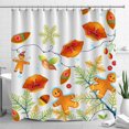 thumbnail image 1 of Whimsical Christmas Shower Curtain - Gingerbread Men, Red Bows & Lights, 1 of 5