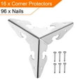 thumbnail image 3 of Uxcell 30x30x30mm Protectores de Esquinas de Caja de Metal, Guardas de Borde, Tono Plateado, 16 piezas, 3 of 5