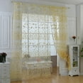 thumbnail image 4 of Sheer Curtains Blue/Yellow/Pruple/Green/Pink Floral Print - Bedroom Living Room Sheer Window Curtain 1/2 Panels, Blue, 39 x 78 Inches, 4 of 5