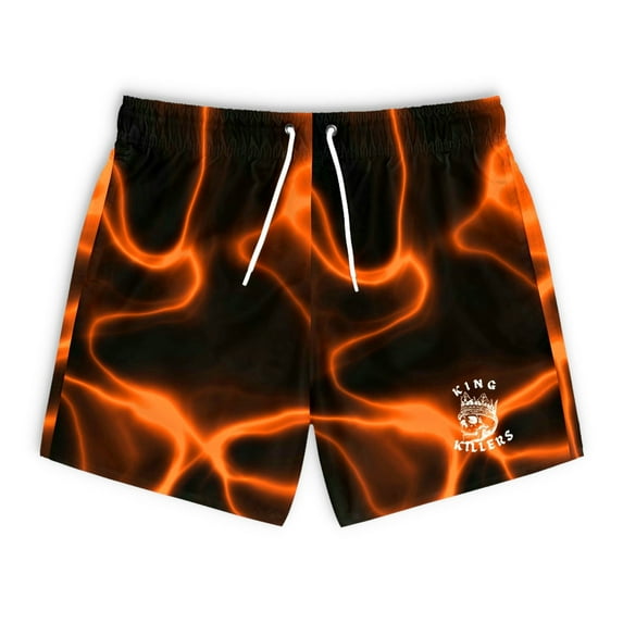 Orange Lava Swim Trunks For Men
