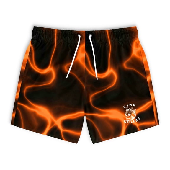 Orange Lava Swim Trunks For Men