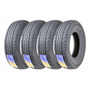 FREE COUNTRY New Premium Trailer Radial Tires ST225/75R15 10 Ply Load Range E w/Featured Side Scuff Guard, Set 4