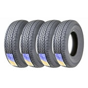 FREE COUNTRY New Premium Trailer Radial Tires ST225/75R15 10 Ply Load Range E w/Featured Side Scuff Guard, Set 4