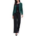 thumbnail image 2 of INSPIRE CHIC Blazer for Women's Work Office Casual Long Sleeve Open Front Collarless Suit Jackets with Pockets M Dark Green, 2 of 6