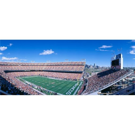 Sell-Out Crowd At Mile High Stadium Broncos V. Rams Denver Colorado Poster Print - 36 x 12