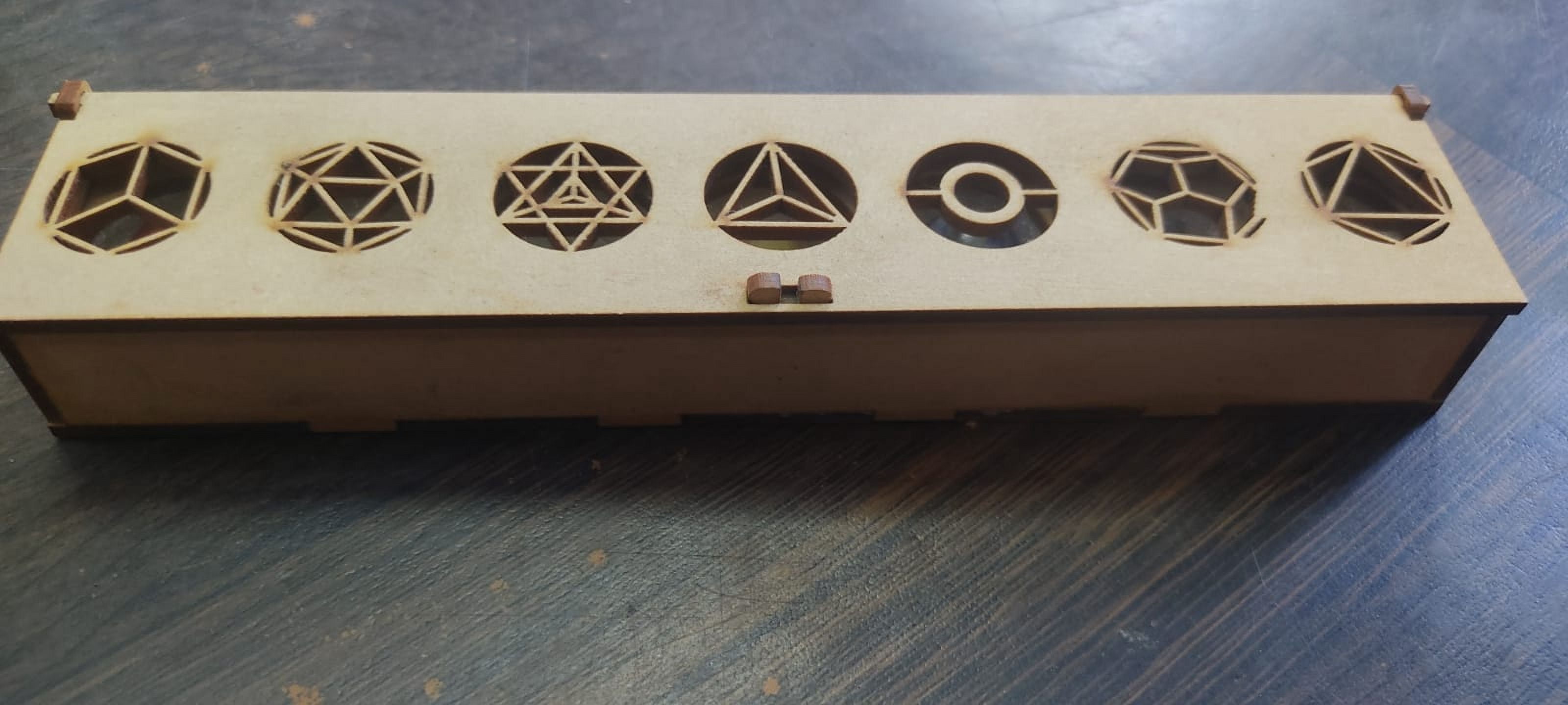 7 Chakra Sacred Geometry Set Platonic Solids Shungite Gemstone Crystal Geometry Set 7 Pcs Geometry Beautiful Gift with Wooden Box 15-20MM