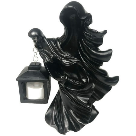 Resin Ghost W/ Lantern Cracker Barrel Ghost Statue Garden Yard Decoration