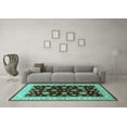 thumbnail image 3 of Ahgly Company Indoor Rectangle Oriental Turquoise Blue Industrial Area Rugs, 6' x 9', 3 of 4