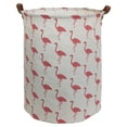 thumbnail image 3 of Howarmer Large Canvas Laundry Hamper, Laundry Basket for and , s Clothes Hamper with Lid, Cute s s Storage Bin Organizer Animal Room Decor, Pink Flamingo, 3 of 8