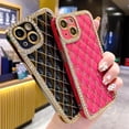 thumbnail image 2 of Lingge-funda de teléfono con diamantes de imitación ostentosos para iPhone 14, 13, 12, 11 Pro Max Plus, parachoques trasero, cubierta suave a prueba de golpes Fivean unisex, 2 of 2