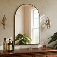 thumbnail image 3 of YVANLA 36"x24" Arched Bathroom Mirror Wall Mounted Mirror with Aluminum Alloy Frame, Black, 3 of 6