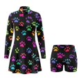 thumbnail image 3 of KEIAHUAN Rainbow Paw Print Golf Dress for Women with Shorts and Pockets, 3 of 7