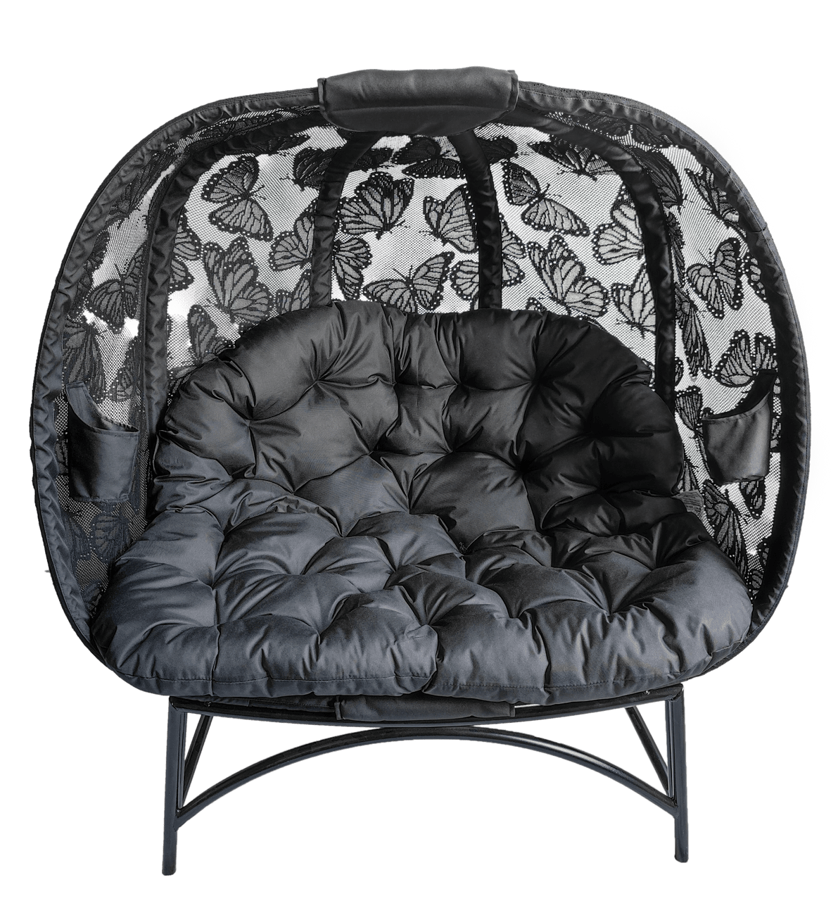 Cozy Pumpkin Loveseat Chair Butterfly Black