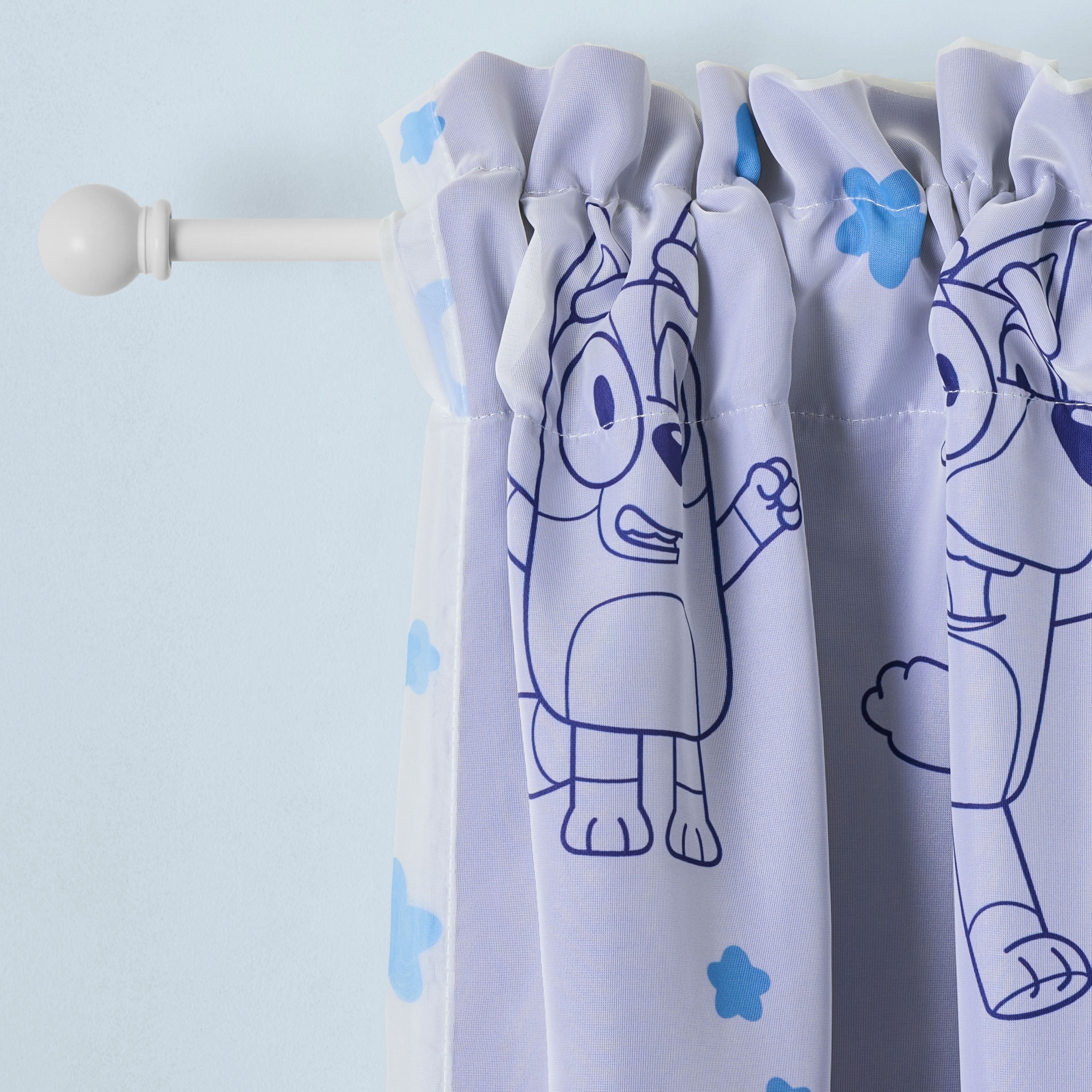 Bluey Dream Sheer and Blackout Kids Drape, 38" x 63", Blue, BBC Studios