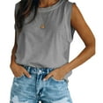 thumbnail image 2 of Auburet Women's Summer Sleeveless Tank Top Loose Fit Casual Crew Neck T-Shirts Basic Tops, 2 of 3