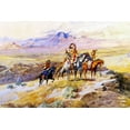 thumbnail image 2 of Russell, Charles Marion 24x17 White Modern Wood Framed Museum Art Print Titled - Indians Scouting a Wagon Train, 2 of 4