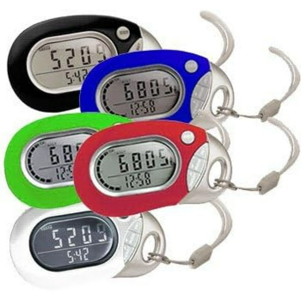 PE771 Walking 3D Pedometer with Clip and Strap 7 Day Memory, Accurate Step Counter, Walking