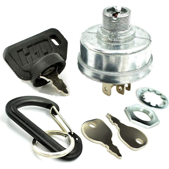 HD Switch Starter Ignition Key Switch fits Hustler Mower 045898 Big Dog Raptor Super Z Mini Z Hydro Walk Behind XR7 X-ONE Z4 Mini FasTrak FasTrak Sport w/SoftGrip Umbrella Key Upgrade Free Carabiner